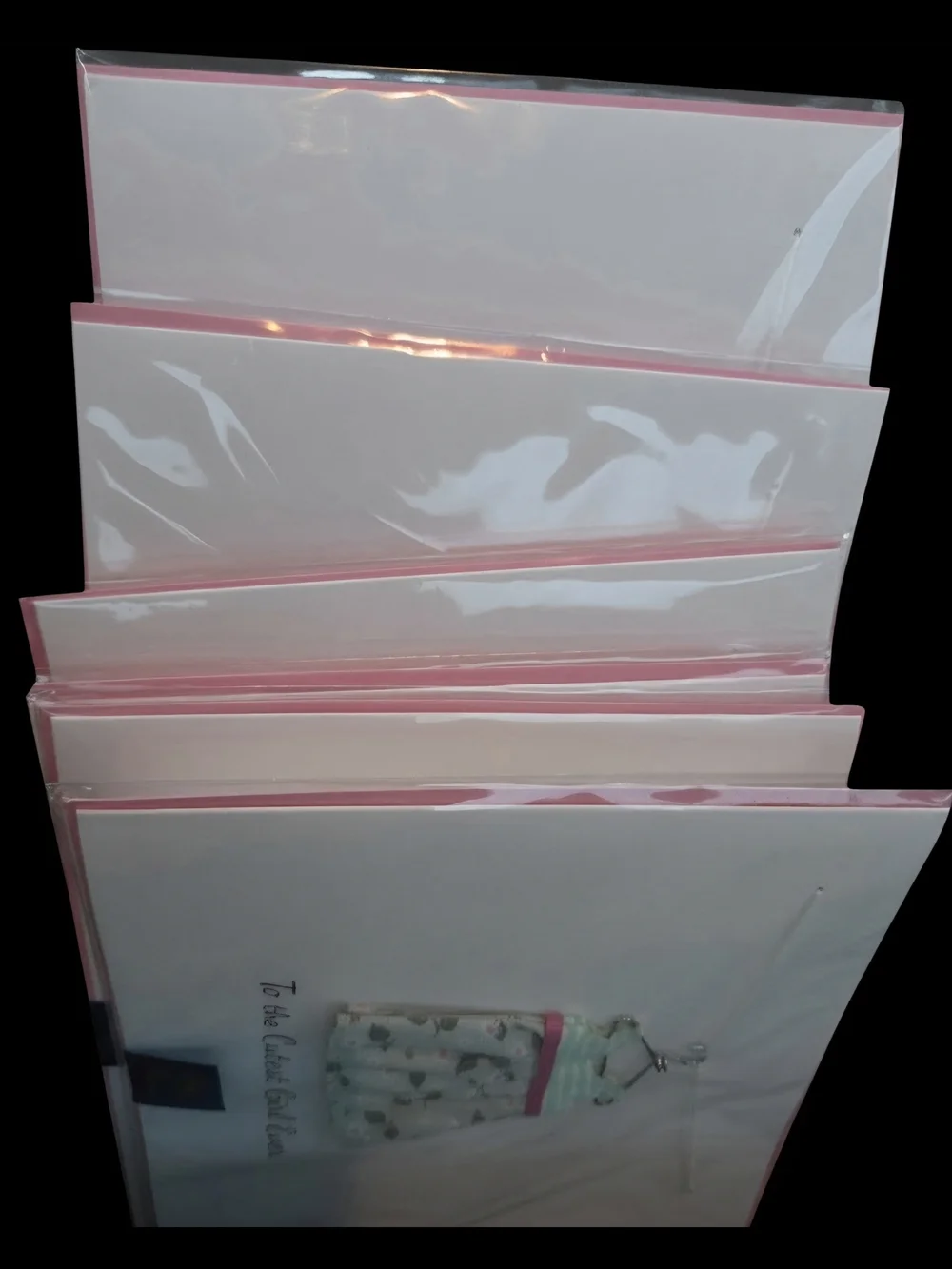 Niquead Pink Envelope with Gold Wax Seal Card Set Of 6